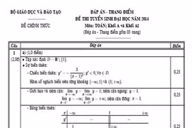 Đáp án chính thức của Bộ GD&ĐT các khối A, A1, V