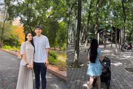 Doãn Hải My cùng chồng đưa quý tử đi chơi, khoe dáng nuột nà