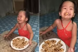 Rùng rợn cha mẹ cho con gái nhỏ ăn sâu