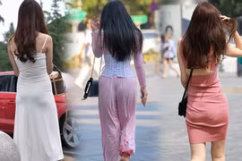 Mặc đồ mỏng dính bám chặt vòng 3, chị em bị chê phản cảm
