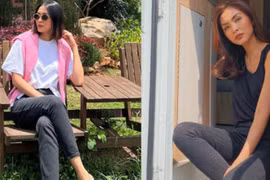 Hà Tăng trung thành với một kiểu quần jeans nhưng vẫn sang