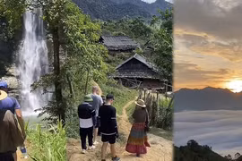 Nằm kế Tà Xùa, "bản làng trên mây" với trải nghiệm xay gạo, tắm thác