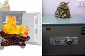 Vật quý đặt cạnh két sắt giúp Thần Tài ban phát vàng bạc
