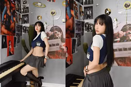 Bà xã Minh Nhựa diện croptop khoe vòng eo "vàng mười"