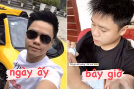 Vợ Phan Thành, khoe ảnh chồng chăm con "chuẩn ông bố của năm"