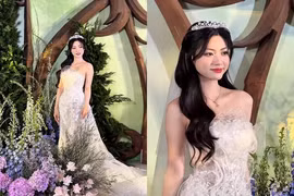 "Hot girl má núm" hóa công chúa trong đám cưới với Win D