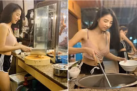 Cô chủ quán mỳ Thái Lan hút đông nghẹt khách vì thân hình gợi cảm