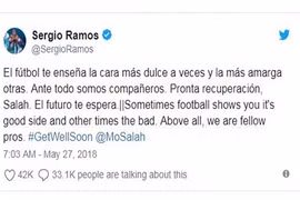 Khiến Salah mất trắng, Ramos bất ngờ gửi thông điệp trên MXH