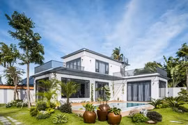 Không gian xanh mát trong ngôi nhà rộng 228m2