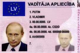 Bằng lái xe mạo danh Tổng thống Putin