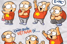 Hình ảnh dễ thương của HLV Park Hang-seo được vẽ thành sticker