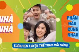 Trang Lou - Tùng Sơn và bé Xoài "bắt trend" tham gia thử thách tập thể dục