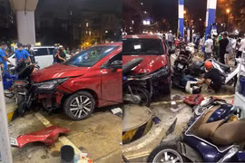Ô tô đâm hàng loạt xe máy tại cây xăng đường Láng: Có thể khởi tố hình sự?