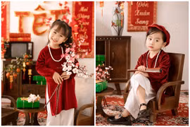 Xuýt xoa bộ ảnh áo dài Tết đáng yêu của bé gái 4 tuổi