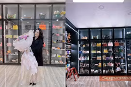 Hot girl Sài thành khoe tủ chứa 50 chiếc túi hiệu nhìn mà choáng
