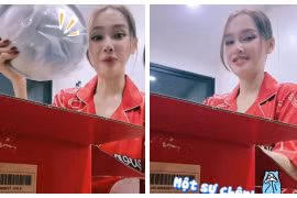 Nhã Phương đập hộp quà của mình và Trường Giang