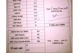 Nữ sinh bị xếp loại học lực trung bình dù điểm tổng kết 9,3