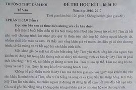 Mỹ Tâm hát với người khuyết tật vào đề thi Văn lớp 10