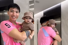 Con trai Đoàn Văn Hậu 3 tháng tuổi đã ra dáng “boy lạnh lùng“
