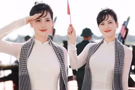 Phương Anh Đào đẹp không tỳ vết khi diện áo dài chào 30/4
