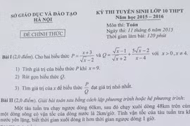 Đề thi vào lớp 10 môn Toán toàn Thành phố Hà Nội chiều 11/6 và đáp án