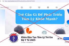 Fanpage mạo danh Bộ Y tế mở khoá đào tạo tâm lý cho trẻ