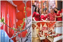 Bên trong biệt thự đỏ rực đón Tết của siêu mẫu Thúy Hạnh