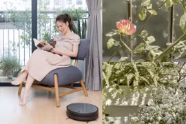 Ban công ngập hoa trong căn hộ sang trọng của MC Đan Lê