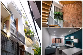 Dành 1/3 diện tích cho giếng trời, nhà trong ngõ ngập ánh sáng