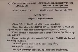 Tước giấy phép tạp chí đăng tin sai về Bí thư Tỉnh ủy Đắk Lắk