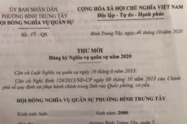 Phường nhầm lẫn, bé 9 tháng tuổi bị gọi nhập ngũ