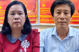 Bà Bùi Lệ Phi và ông Cao Minh Chu khi bị bắt