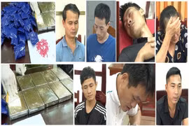 Các đối tượng và tang vật vụ án. Ảnh: Công an cung cấp.