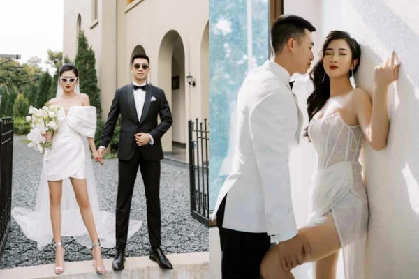 Cầu thủ đội tuyển Việt Nam khoe ảnh cưới bỏng mắt với vợ