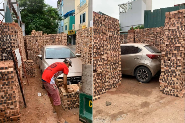 Đỗ xe gần đống gạch, tài xế "vò đầu, bắt tai" tìm lối thoát