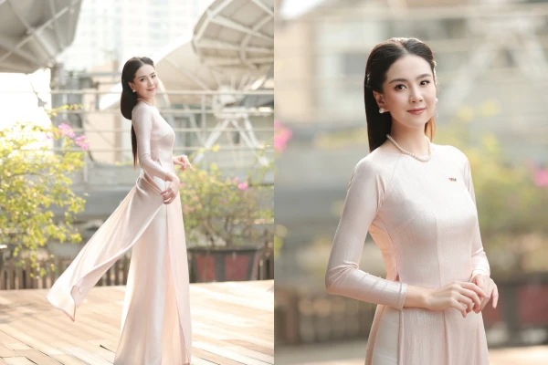 Diện áo dài, Mai Ngọc khoe vòng eo 58cm "cực xịn"