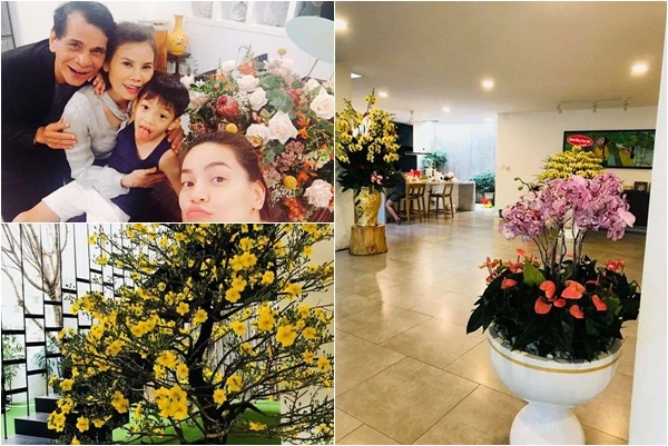 Biệt thự “khủng” Hồ Ngọc Hà trang trí ngập sắc hoa đón Tết