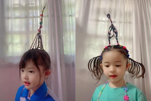 Tết tóc cho con gái cực chất, người mẹ Thái Lan gây bão mạng