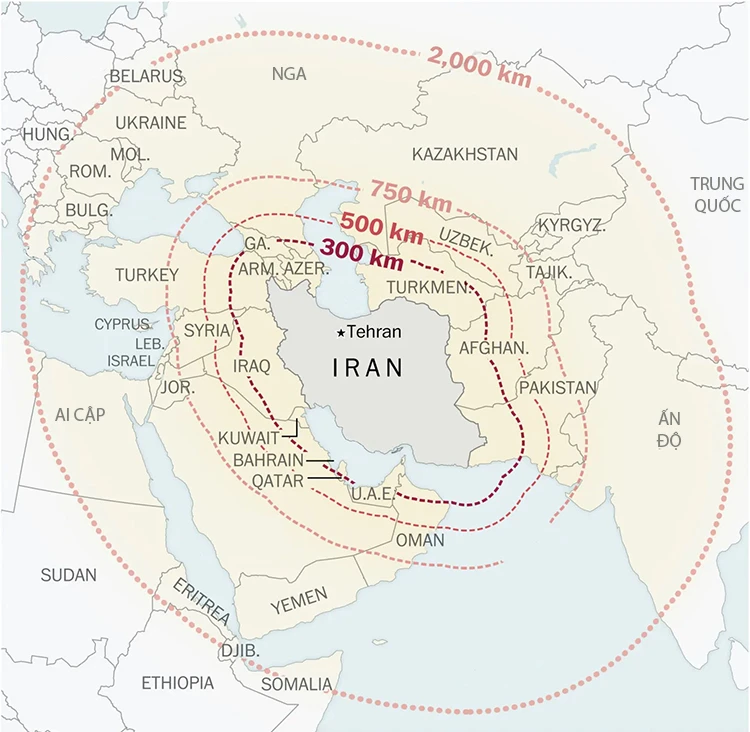Trung Đông rực lửa, lộ diện “Bản đồ thông tin tên lửa” của Iran