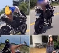Người phụ nữ mang quốc tịch Nga bị điều tra hành vi lái xe mô tô nguy hiểm