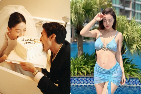 Vợ chồng Bình An kỷ niệm ngày cưới, Jennifer Phạm diện bikini