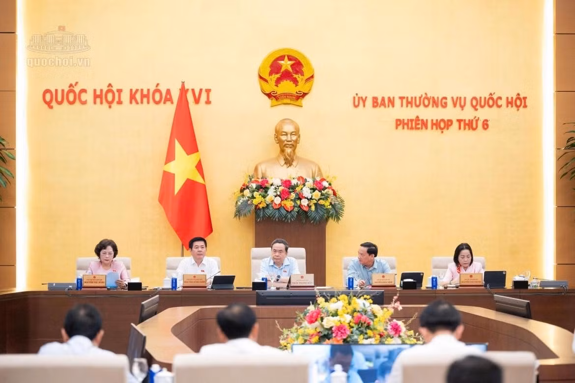 Chủ tịch Quốc hội Trần Thanh Mẫn cùng các Phó Chủ tịch Quốc hội tại phiên họp. Ảnh: Quochoi.vn