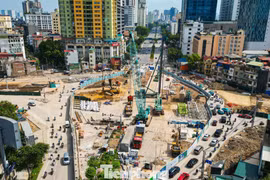 Đại công trường giao thoa metro số 5 và Vành đai 1 giữa trung tâm Hà Nội