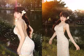 Khoảnh khắc đẹp 'lịm tim' của hot girl Bảo Khuyên Susan dưới hoàng hôn
