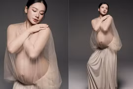 Tranh cãi bộ ảnh bầu bán nude của cô dâu từng viral mạng xã hội