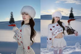 Hot girl xứ Hàn thả dáng giữa trời tuyết, netien cứ ngỡ AI