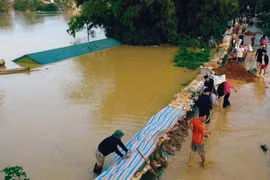 Lũ sông Bùi vượt báo động III, Hà Nội khẩn trương bảo vệ đê và dân cư