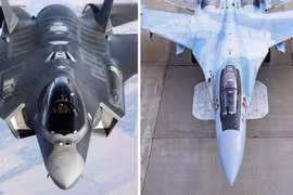 Tiêm kích F-35 (bên trái) và Su-35