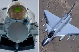 Máy bay Eurofighter (bên trái) và máy bay chiến đấu J-10C