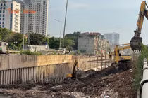 [GALLERY] Kênh La Khê tăng tốc hoàn thiện, đồng bộ hóa với trạm bơm Yên Nghĩa